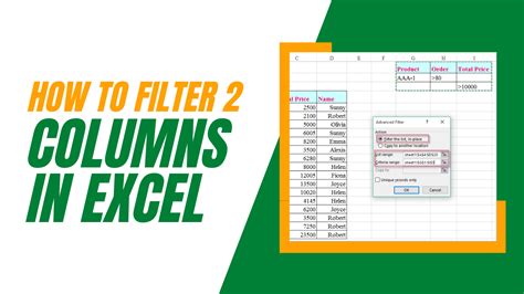 How To Filter 2 Columns In Excel Using Advanced Filter Function