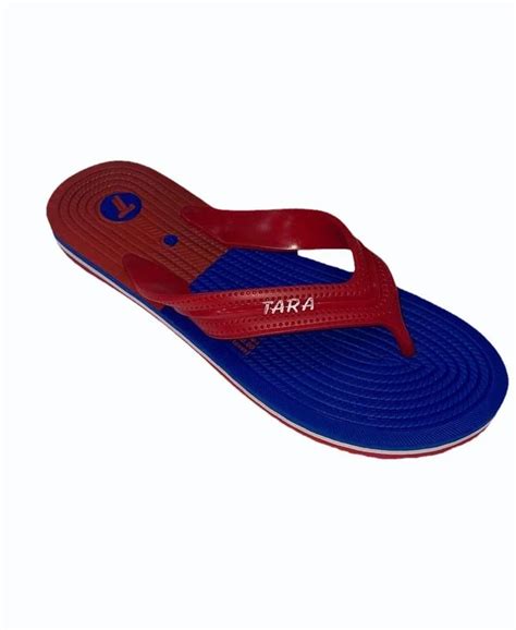 Tara Men Blue Red Hawai Rubber Slipper At Rs Pair Men Rubber