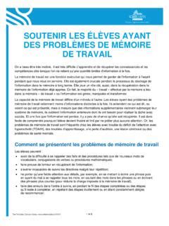 SOUTENIR LES ÉLÈVES AYANT DES PROBLÈMES DE soutenir les 201 l 200