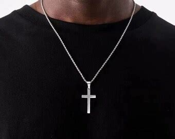 Waterproof Cross Men Necklace Etsy