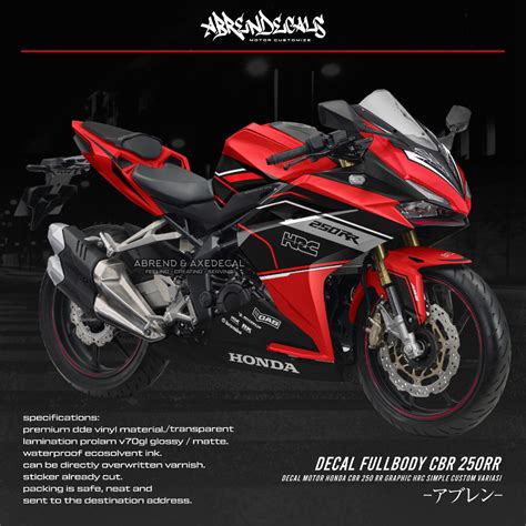 Jual Decal Cbr Rr Livery Grafis Hrc Fullbody Stiker Motor Honda