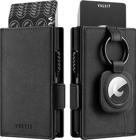 Vulkit Card Holder Wallet With Airtag Holder And Id Window Pop Up Slim Leather Wallet Rfid