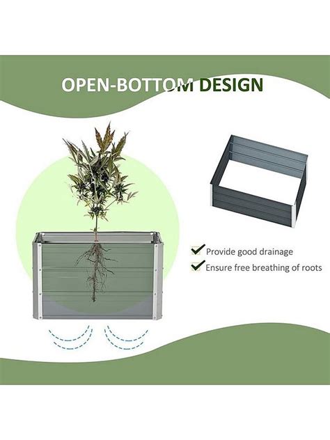 Outsunny Raised Garden Bed Elevated Metal Planter Box For Vegetables