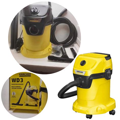 ODKURZACZ PRZEMYSŁOWY KARCHER WD 3 K 1000W ŻÓŁTY 17L DOMOWY WARSZTATOWY