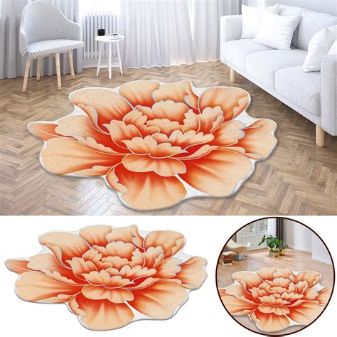 HANXIULIN Heat Transfer 3D Shaped Flower Floor Mat Sofa Bedroom Living