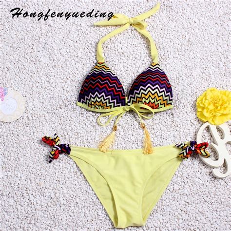 Hongfenyueding Swimwear 2017 Swimsuit Brazilian Bikini Solid Thong