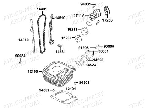 CYLINDRE pièces KYMCO neuves Pieces CK1 125 4T EURO 3 KT25AA pièces