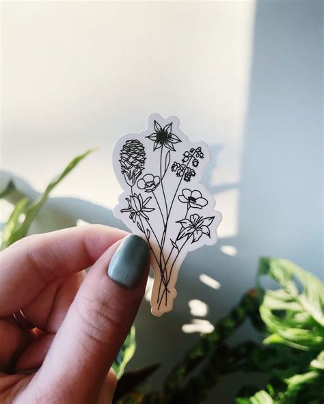 BTS Birth Flower Bouquet Vinyl Sticker Etsy Bts Tattoos Lily