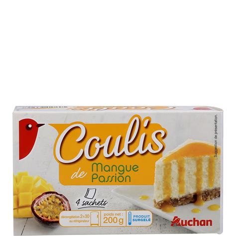 AUCHAN Coulis Mangue Passion 4 Sachets 200g Pas Cher Auchan Fr