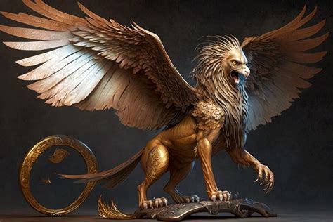 Premium Photo | Mythical bird with lion paws and wings legendary ...