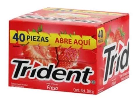 Adams Trident Pastillas Fresa Piezas