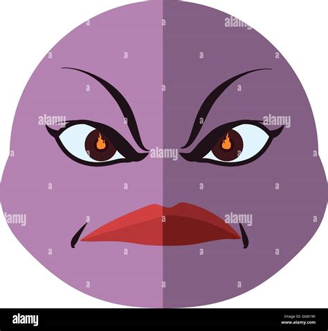 Face Angry Sphere Expression Cartoon Icon Vector Graphic Stock Vector