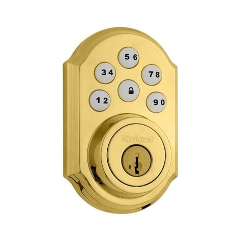 Shop Kwikset Smartcode Smartkey Lifetime Polished Brass Single Cylinder Motorized Electronic