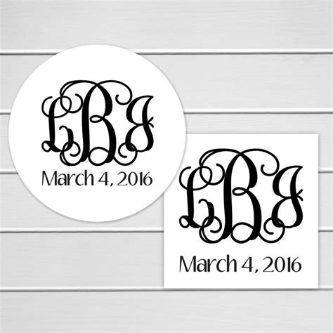 Monogrammed Wedding Stickers, Monogram Wedding Stickers, Wedding Labels, Wedding Stickers (#156 ...