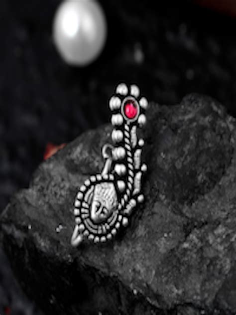 Buy Aquastreet Jewels Silver Plated Stone Studded Clip On Oxidised