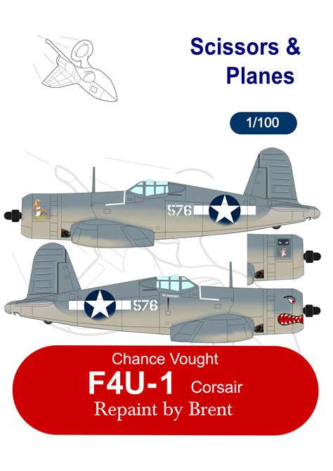 1 100 Chance Vought F4U 1 Corsair Marine S Dream Weathered Paper