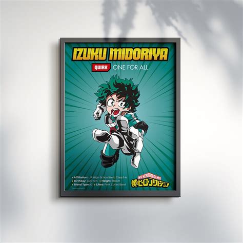 Izuku Midoriya Poster My Hero Academia Mha Series Etsy Uk