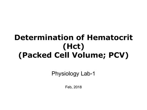 SOLUTION Determination Of Hematocrit Studypool