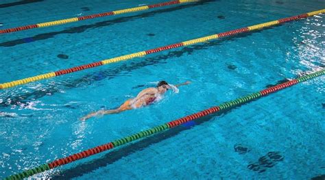 Premium Photo | Elite female swimmer during a front crawl swimming training