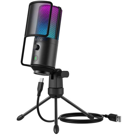 Fifine Usb Pc Podcast Recording Microphone Computer Rgb Condenser Mic