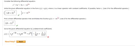 Solved Consider The Following Differential Equation Y″