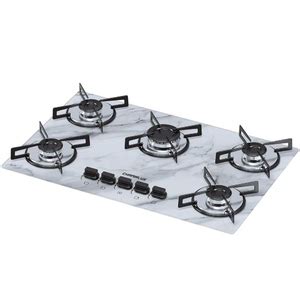 Cooktop 4 Bocas Ultra Chama Marmore Bivolt Branco Chamalux Leroy Merlin