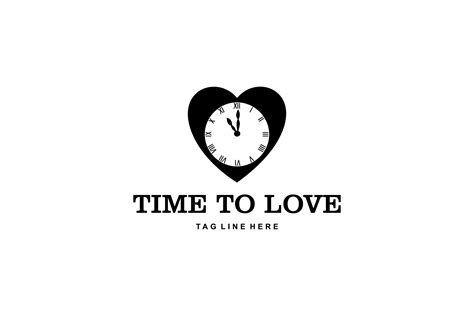 Heart Clock Logo Graphic By Atapdesain · Creative Fabrica