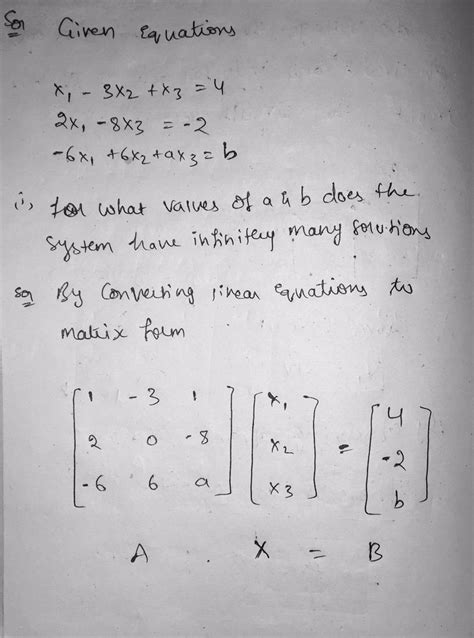 [solved] Consider The Following Linear System With A And B Unknown Non