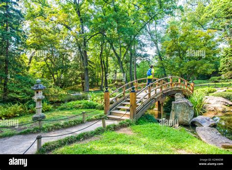 Wooden Bridge In The Japanese Gardens Maymont Estate Richmond