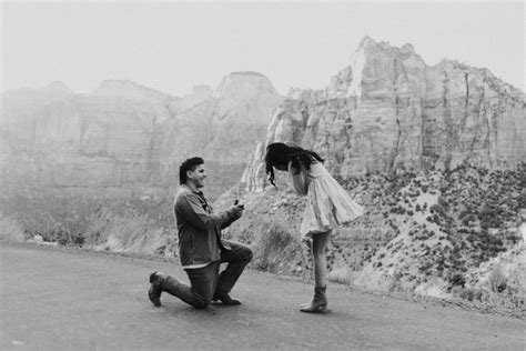 Surprise Proposal at Zion National Park | Katelyn Faye Photography