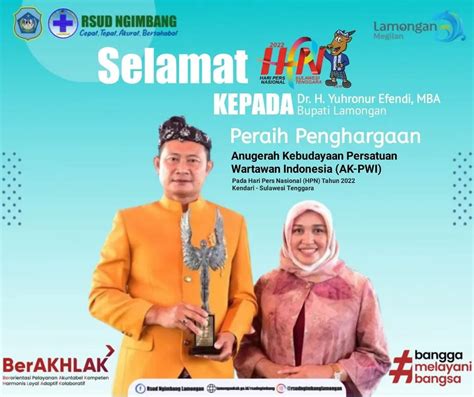 Selamat Kepada Dr H Yuhronur Efendi MBA Bupati Lamongan Rumah Sakit