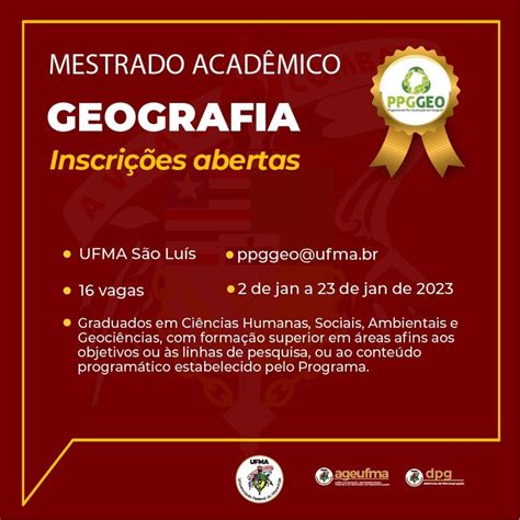 Programa de Pós Graduação em Geografia abre vagas para Mestrado