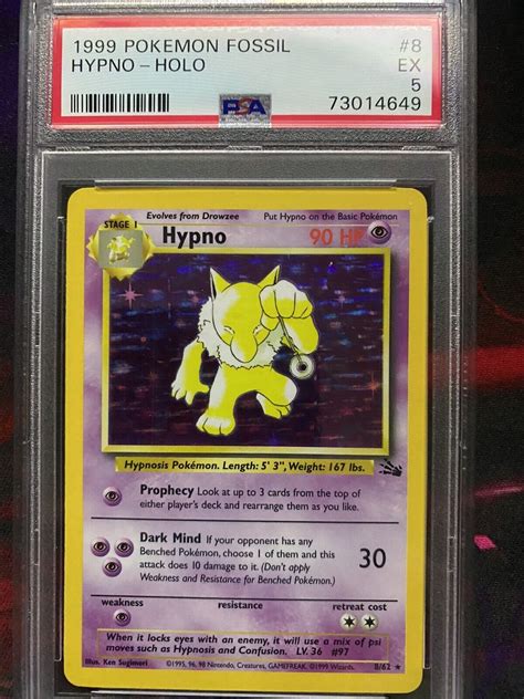 1999 POKEMON FOSSIL HYPNO HOLO 8 PSA 5 EX Vintage Pokemon EBay