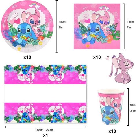 Assiettes Jetable Lilo Stitch Couverts F Te D Coration D Anniversaire