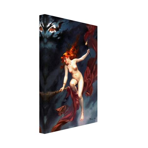 Witch Canvas Naked Witch On Broom Luis Ricardo Falero Canvas Nude Witch