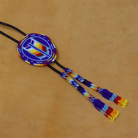 Beaded Bolo Tie By Beliacci Handmade Native American Style Etsy