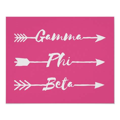 Gamma Phi Beta Arrow Poster Size: Small. Gender: unisex. Age Group ...