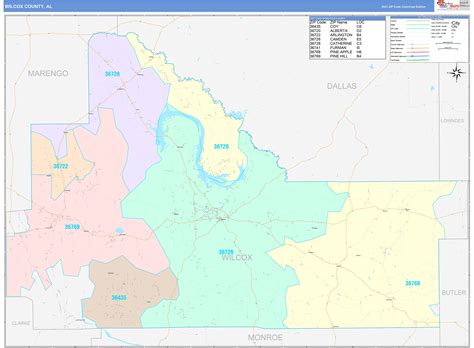 Wilcox County Al Wall Map Color Cast Style By Marketmaps Mapsales
