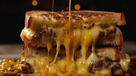 Premium AI Image | Fresh grilled melting cheese sandwich