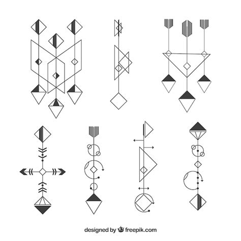 Colecci N De Tatuajes Geom Tricos Vector Gratis