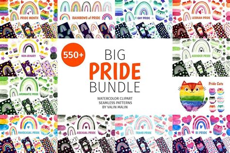 Lgbt History Month Clipart Patterns Bundle Bundle Creative Fabrica