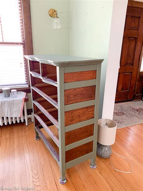 Two Tone Dresser Makeover In Cypress Vine Green And Wood