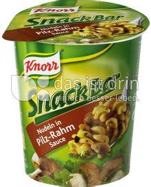 Knorr Snack Bar Nudeln In Pilz Rahm Sauce Kalorien Kcal Und