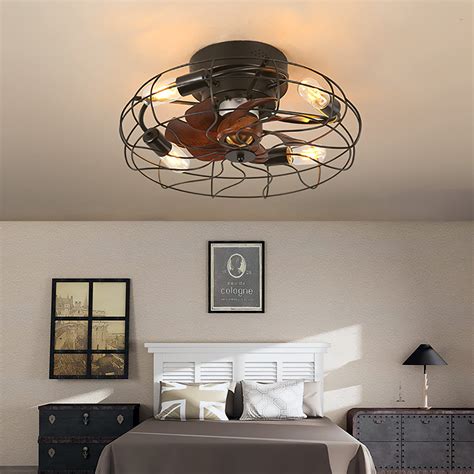 Buy JDALX Caged Ceiling Fan With Lights Silent LED Dimmable Iron