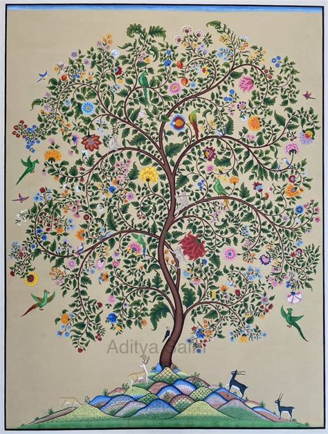 Tree Of Life Kalamkari Painting 30x40 Inches Painting By Aditya