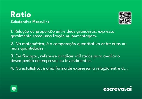 O Que Significa Ratio - Ratio - Significado e Sinônimo - escreva.ai