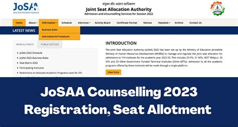 JoSAA Counselling 2023 Round 1 Registration Begins Today At Josaa Nic