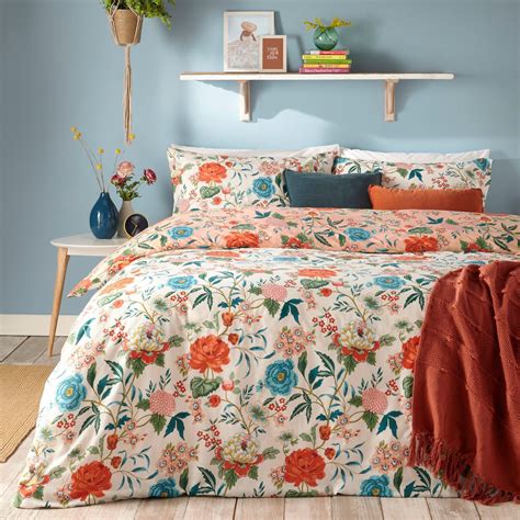 Pink Floral Duvet Cover Set Reversible Botanical Flowers Duvet Etsy