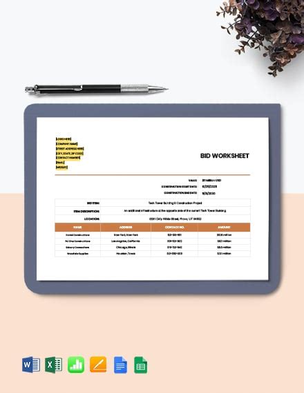 12+ Construction Bid Templates in Microsoft Excel (XLS) - Free ...