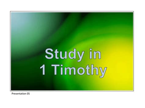 Ppt Study In 1 Timothy Powerpoint Presentation Free Download Id